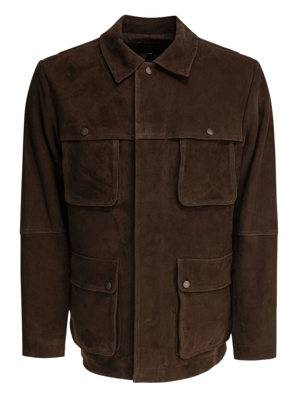 suede-leather flap-pocket jacket - 1