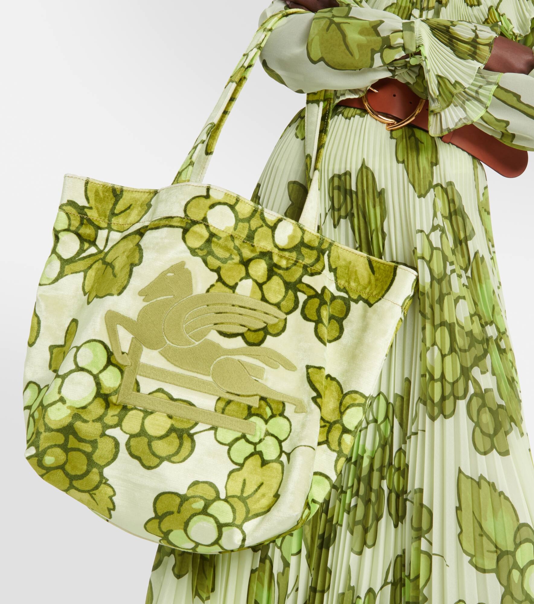 Pegaso leather-trimmed tote bag - 2