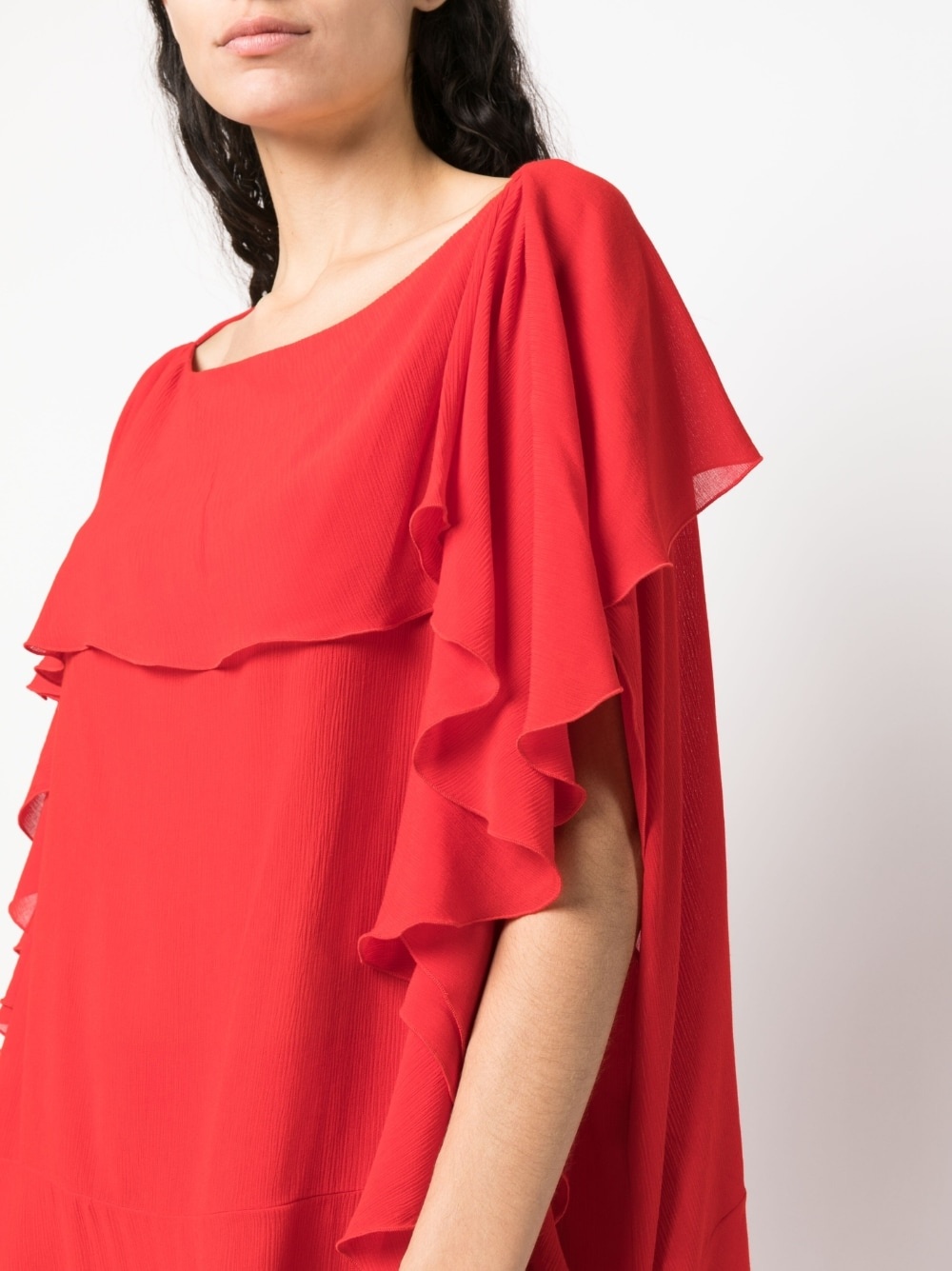draped semi-sheer blouse - 5