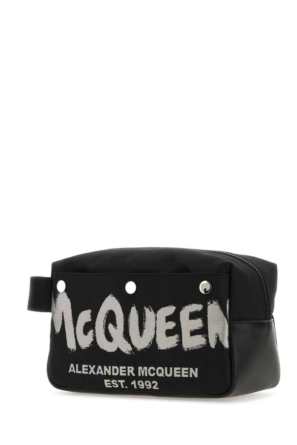 Alexander Mcqueen Men Black Fabric Mcqueen Graffiti Beauty Case - 2