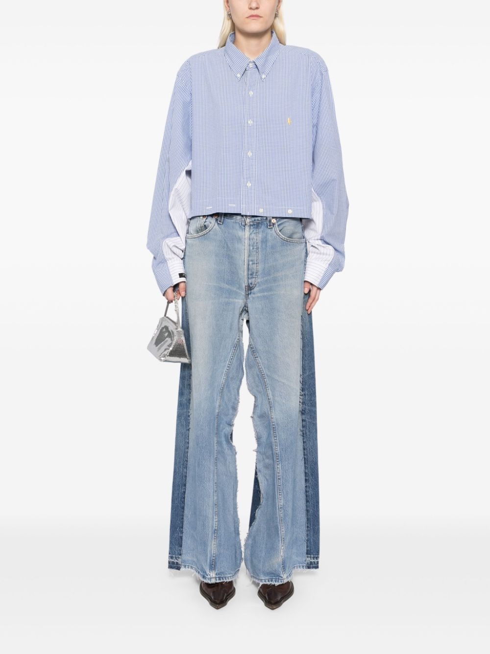 panelled jeans - 2