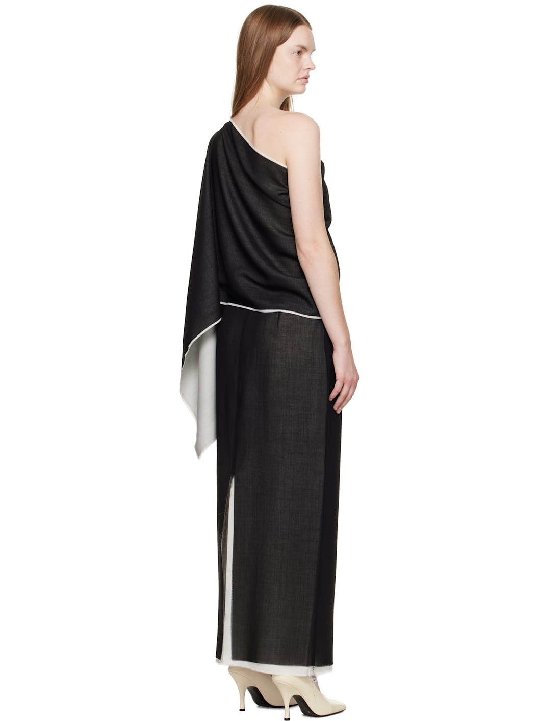 Black Macha Raw Scarf Top - 3