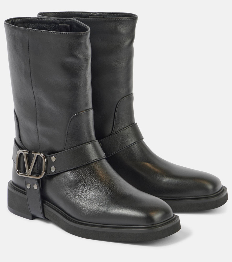 VLogo Signature leather biker boots - 1