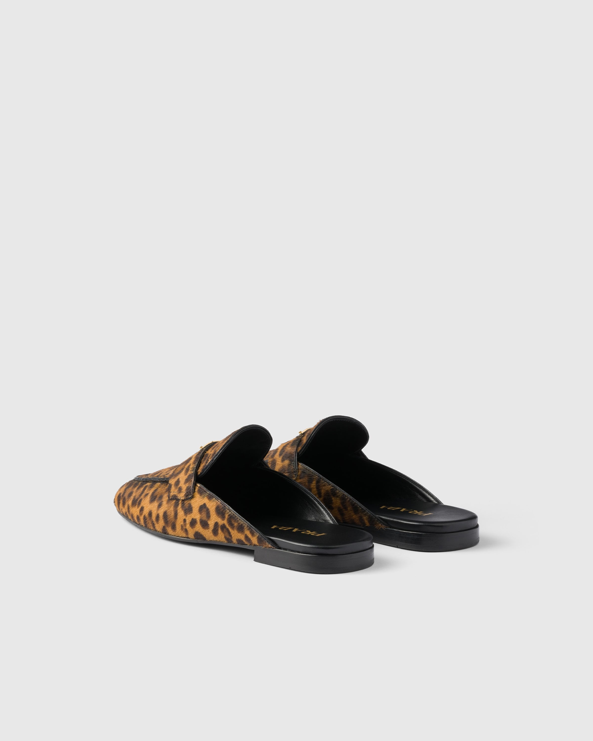 Leopard-print leather mules - 4