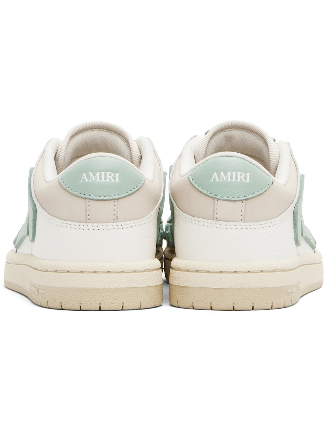 White & Green Skel Top Low Sneakers - 2