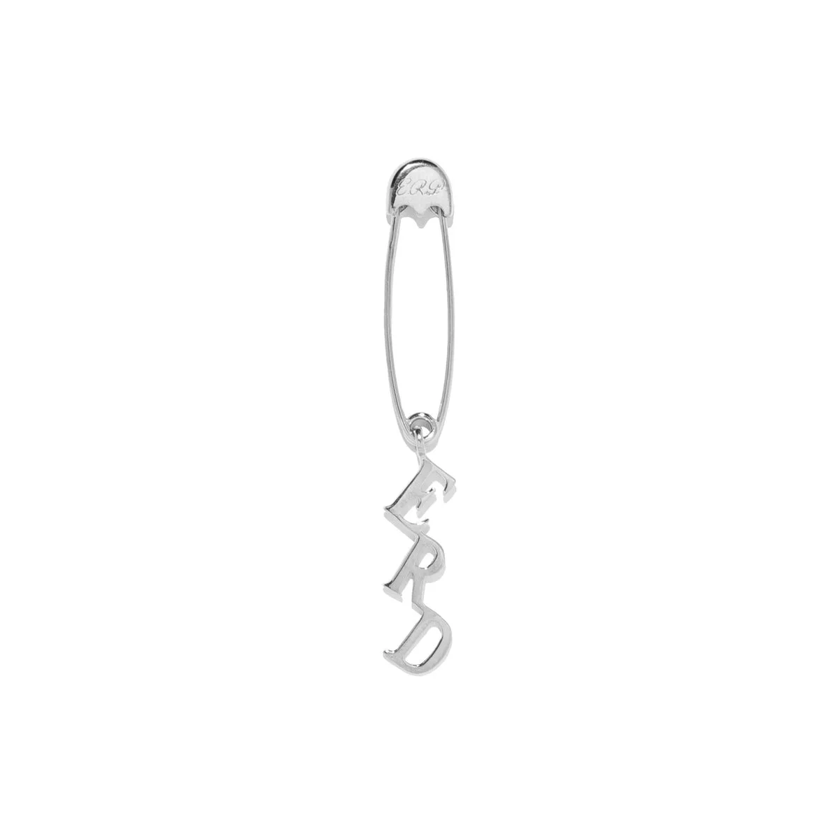 ERD CHARM SAFETY PIN EARRING (SILVER) - 1