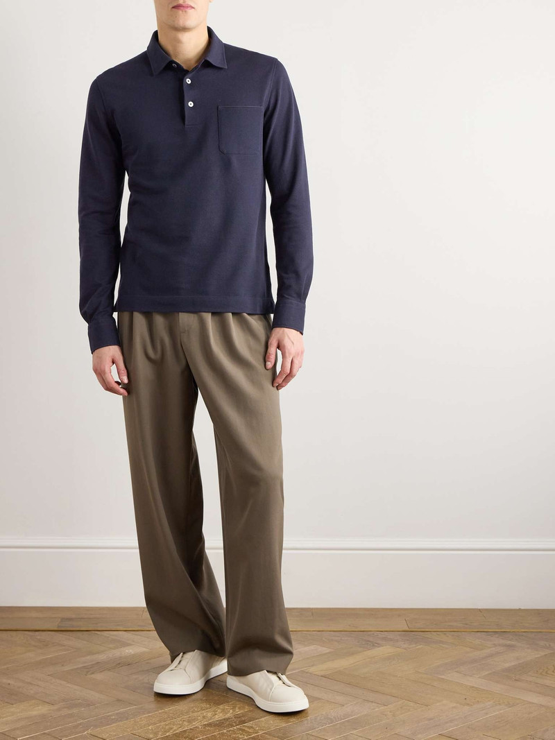 ZEGNA Logo-Appliquéd Cotton-Piqué Polo Shirt outlook