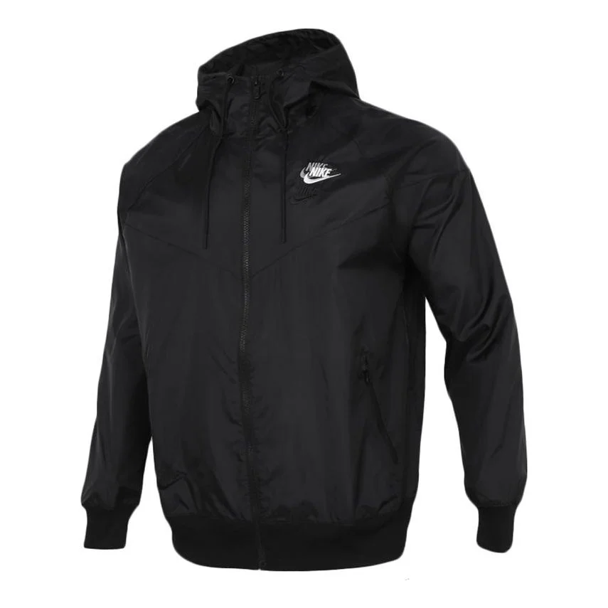 Nike Embroidered Logo Sports Woven Hooded Jacket Autumn 'Black' DM7924-010 - 1