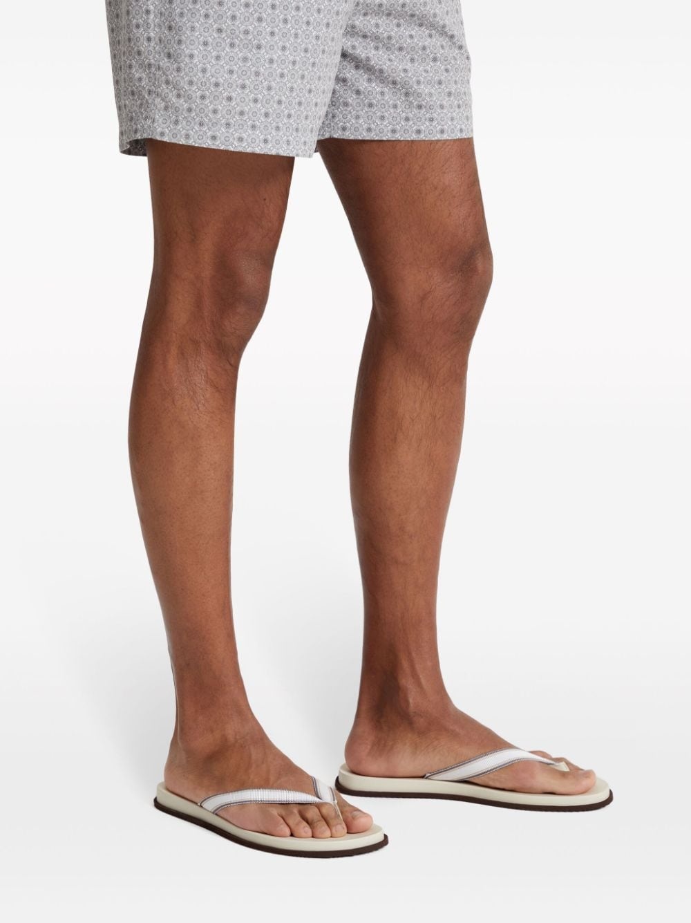 striped leather flip flops - 5