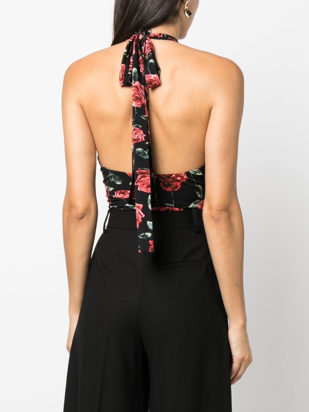 floral-print keyhole-neck bodysuit - 4