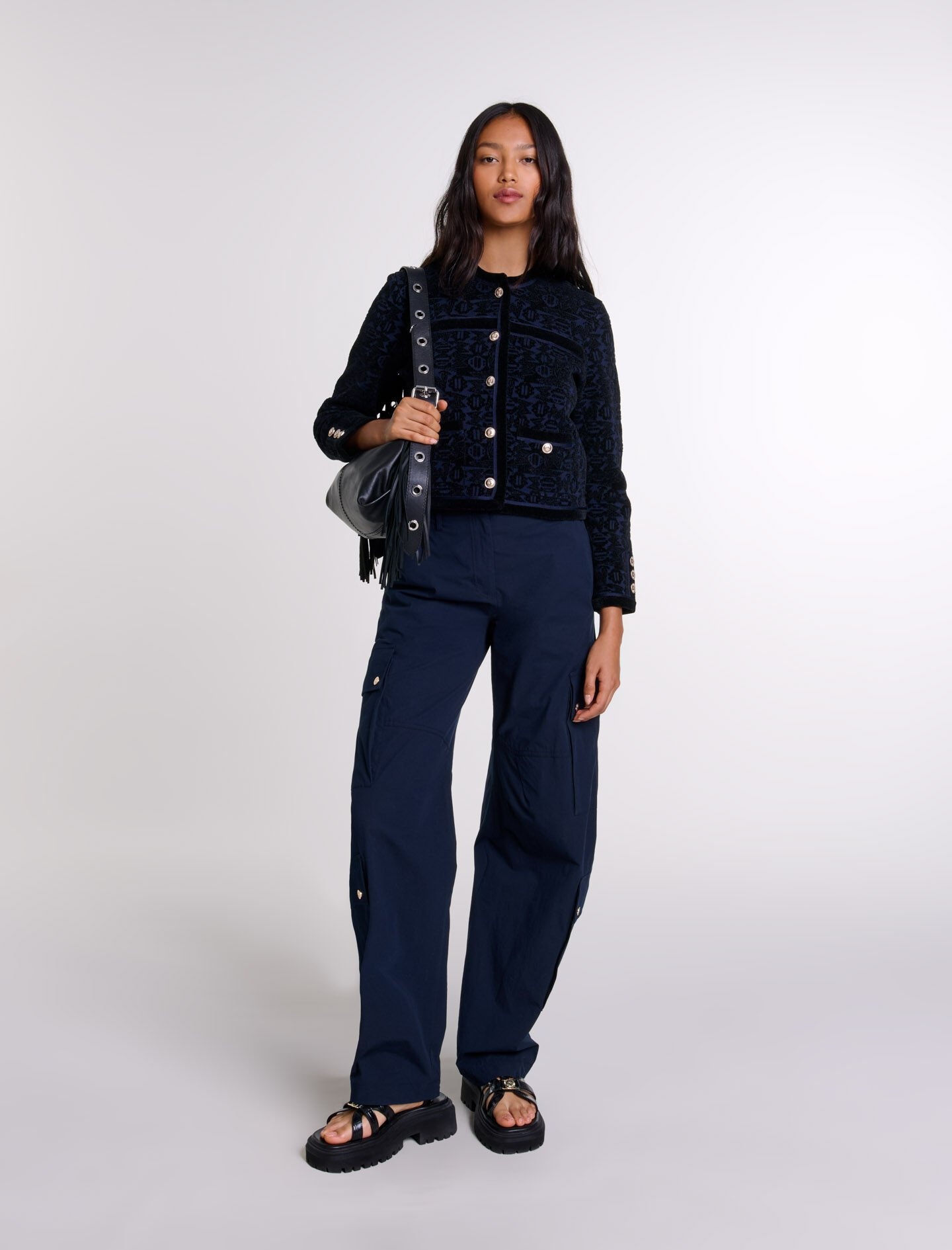 Velvet knit cardigan - 2