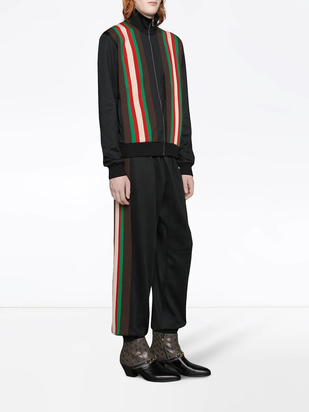 stripe panel track pants - 2