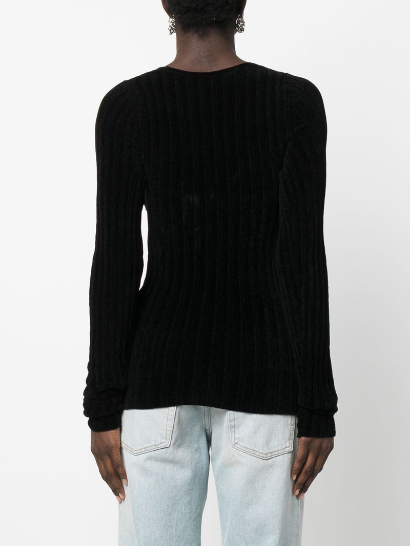 twist-front ribbed long-sleeve top 4