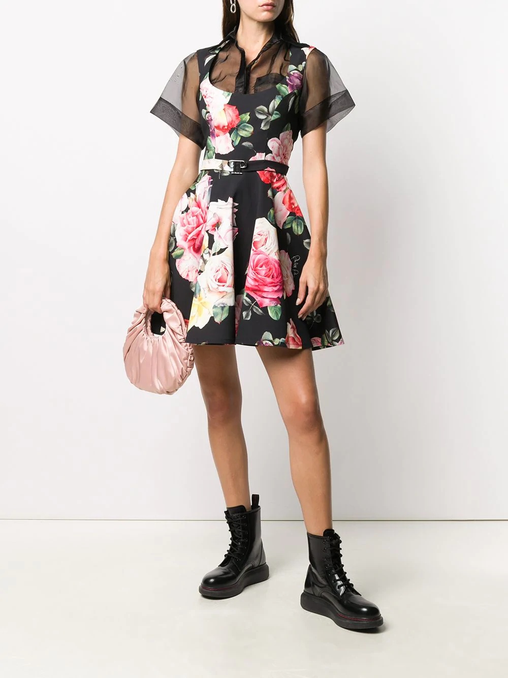 short floral pleated dress - 2