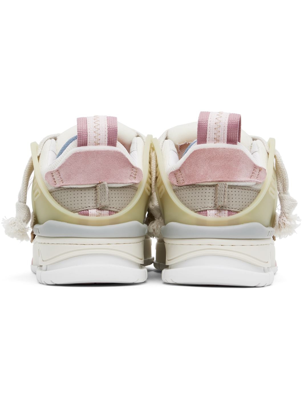 Beige & Pink Area Patchwork Sneakers - 2