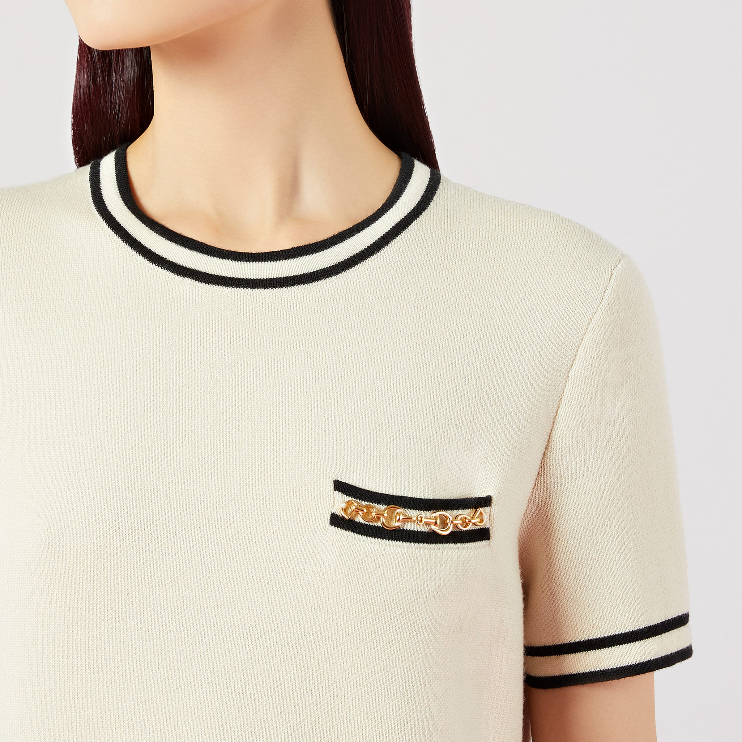Wool dress with contrast trim - 3