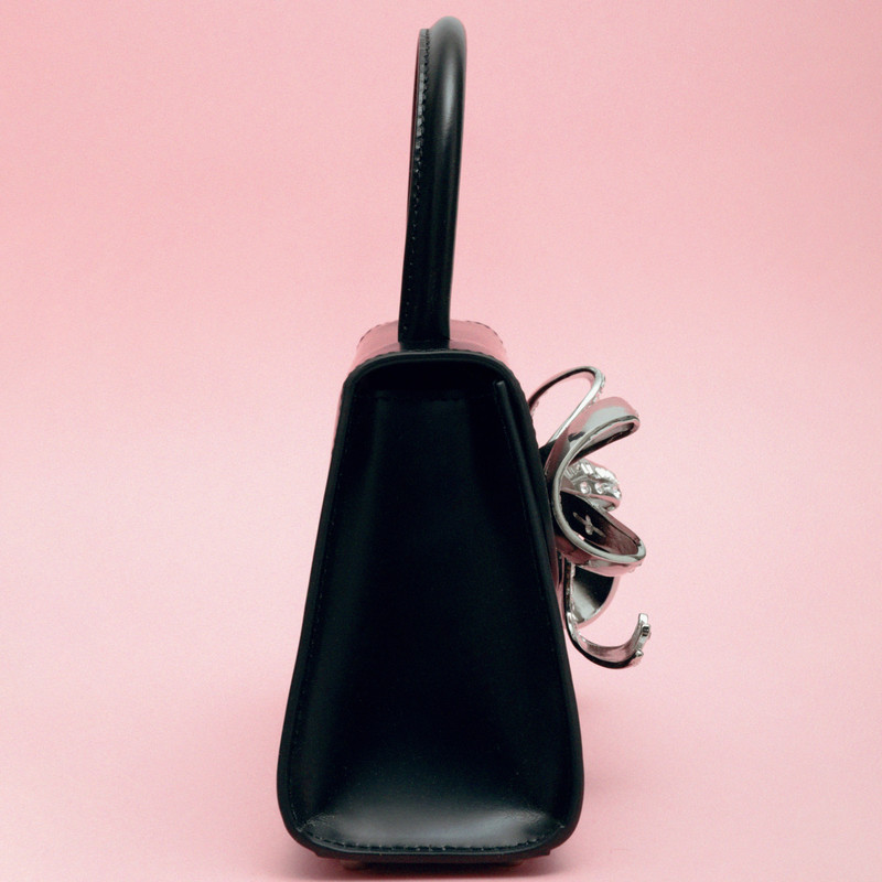 self-portrait The Bow Mini in Black with Diamanté outlook