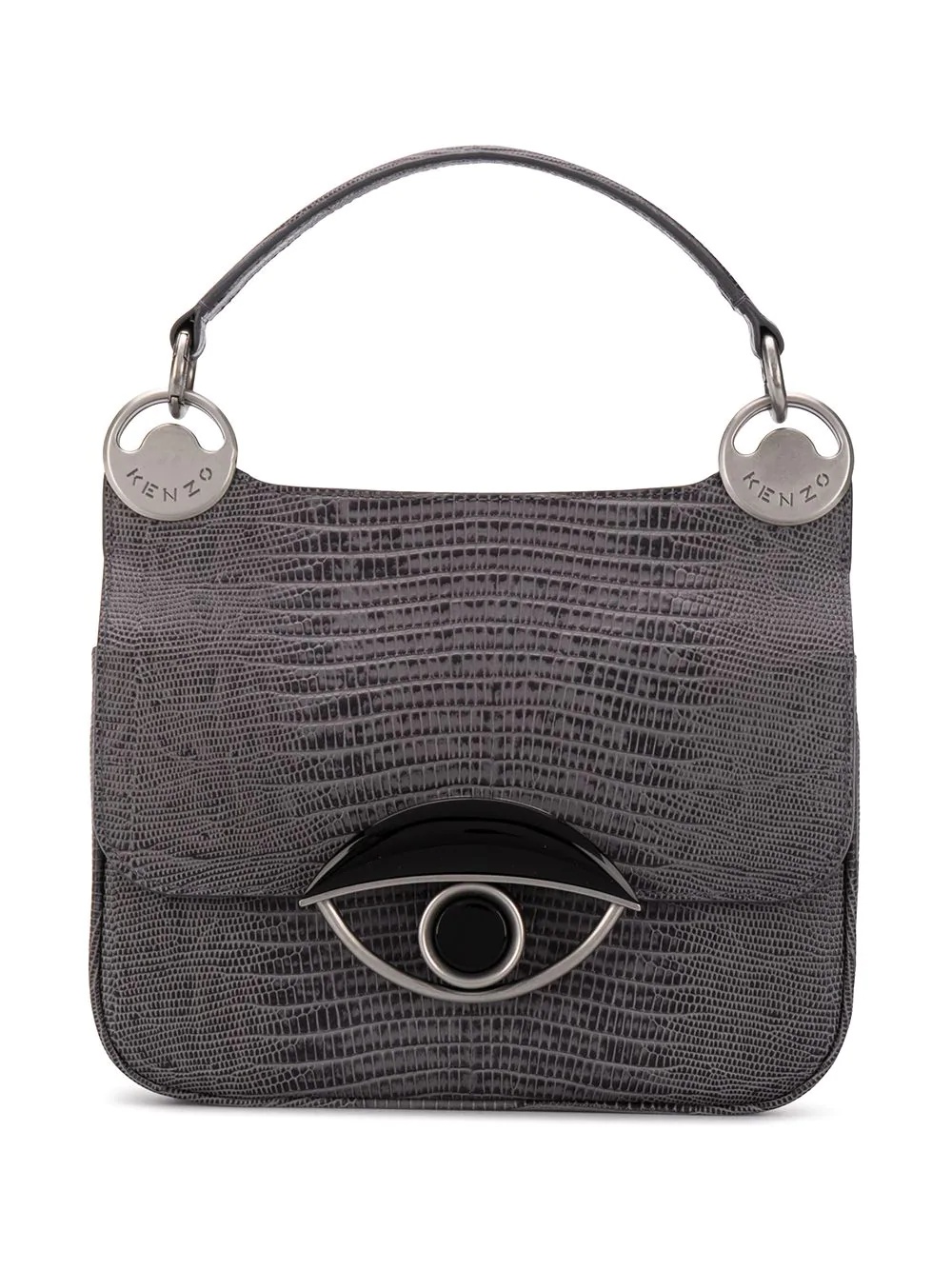 eye plaque crocodile effect tote bag - 6