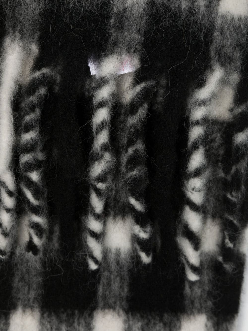 check-print fringed scarf - 3