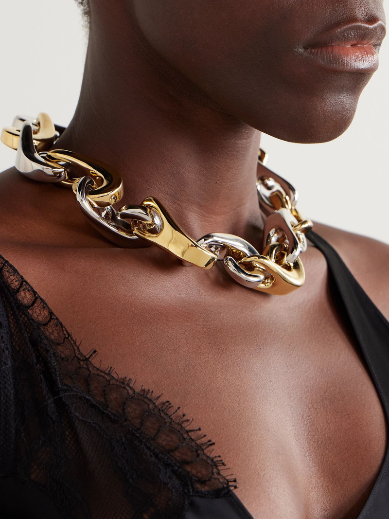 rabanne Gold and silver-tone necklace Silver outlook