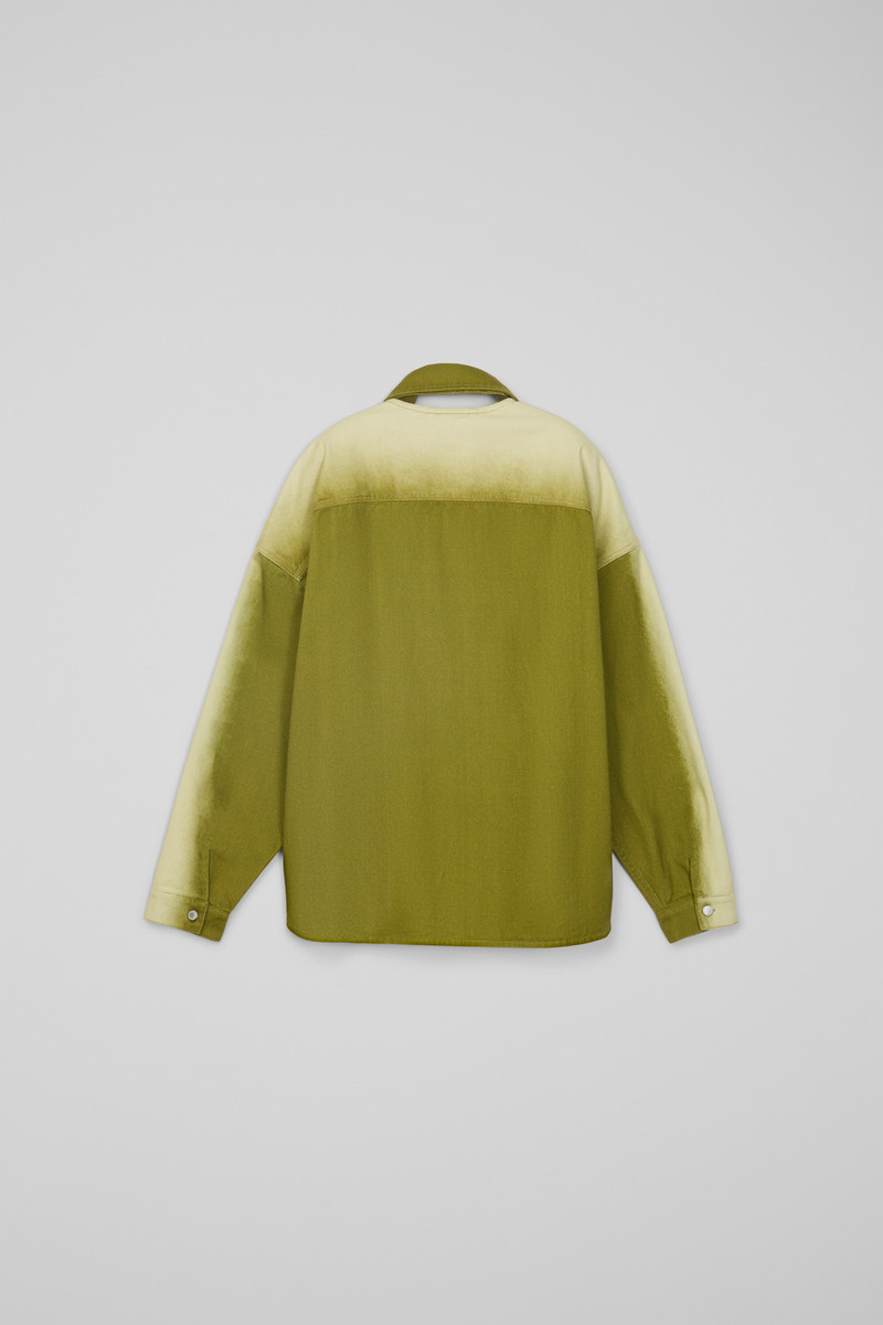 CAMPERLAB Green denim shirt with printed spray effect outlook