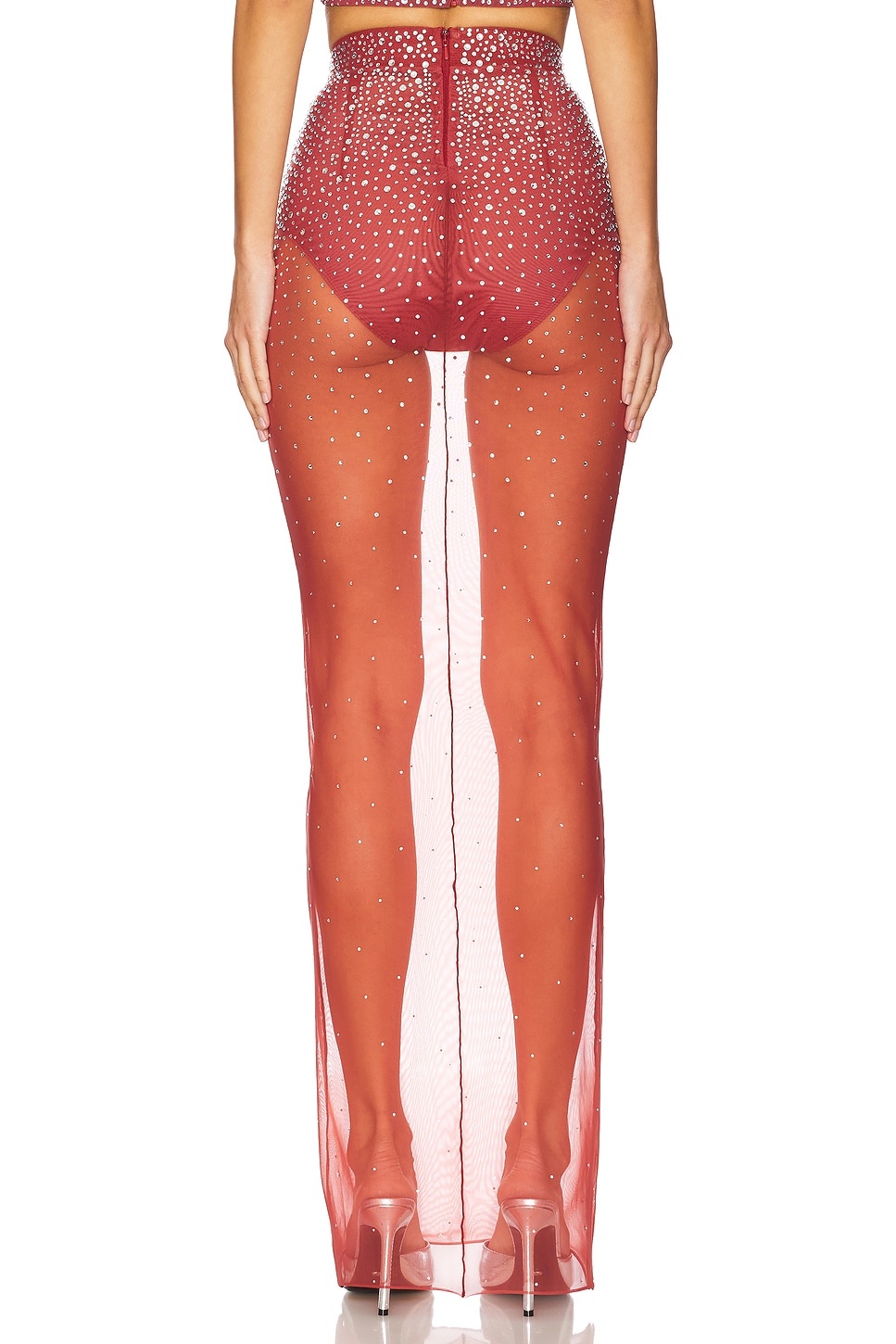 Crystal Mesh Maxi Skirt - 4