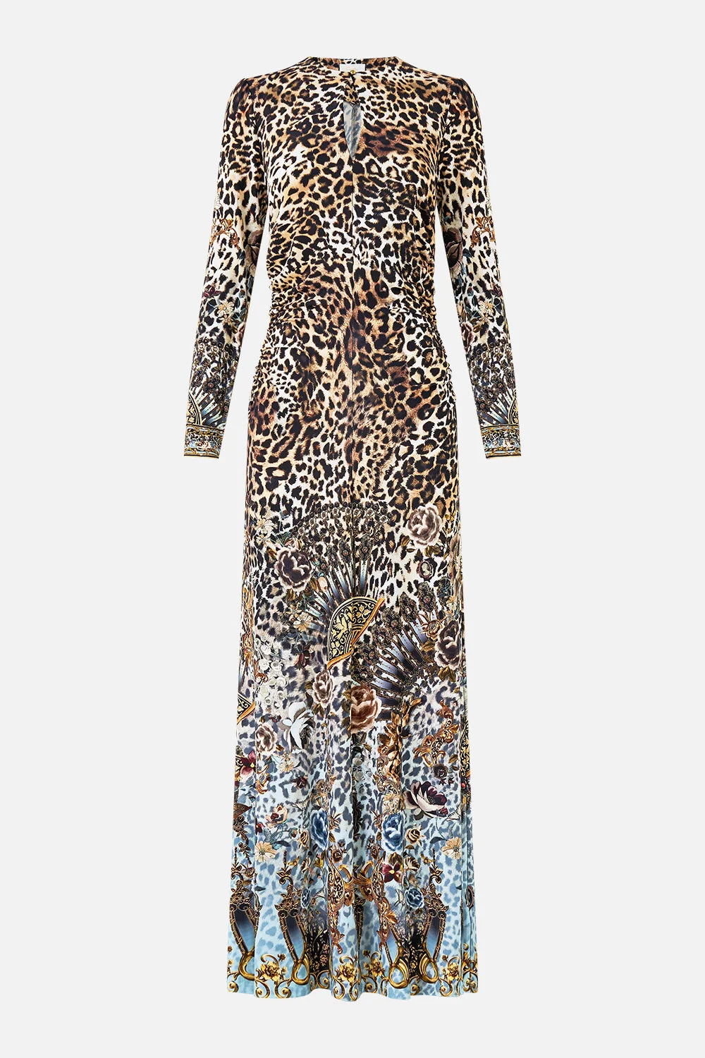 GATHERED JERSEY LONG DRESS FIESTA, SIESTA, REPEAT - 1