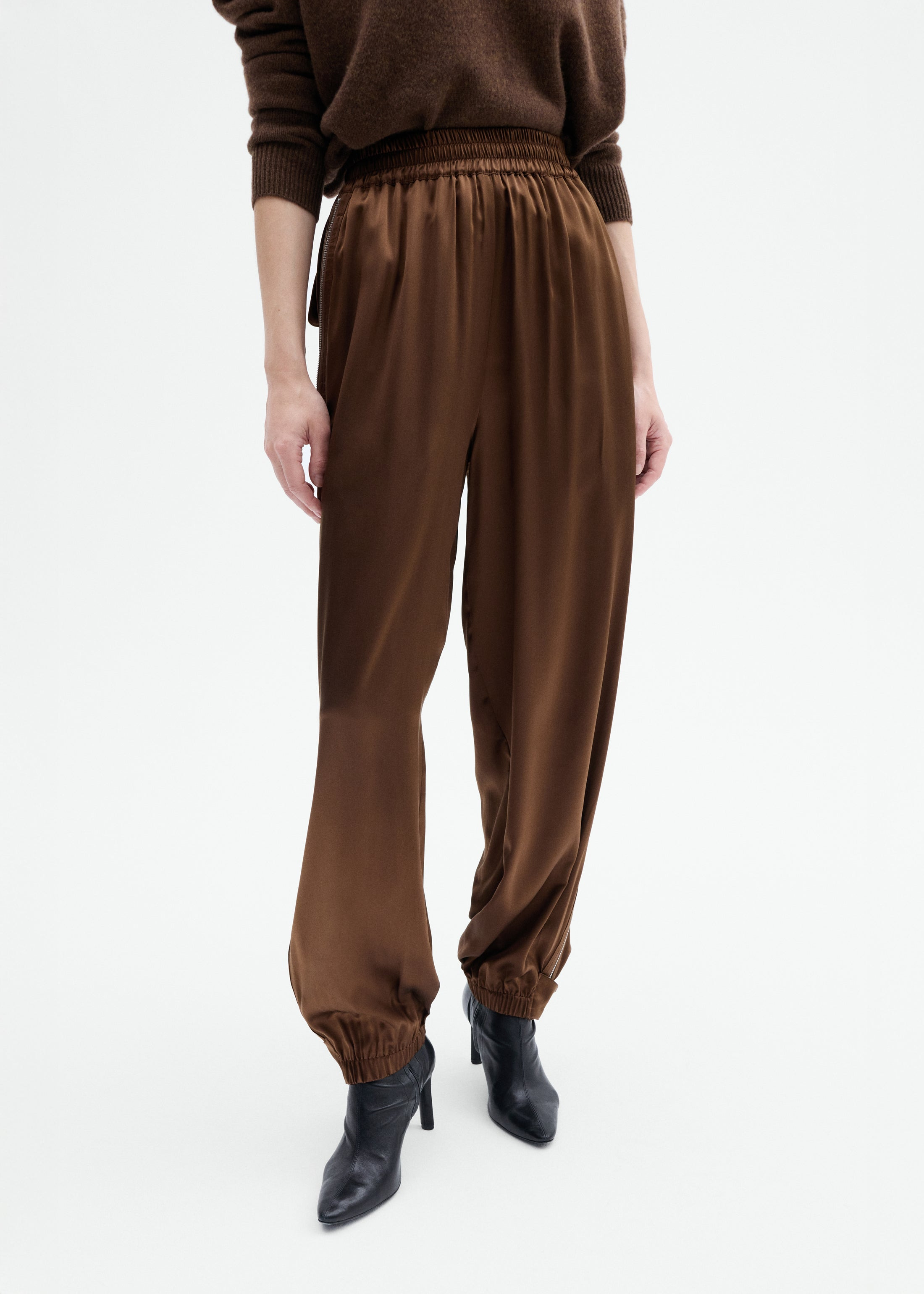 Track Pant in Silk Charmeuse - 5