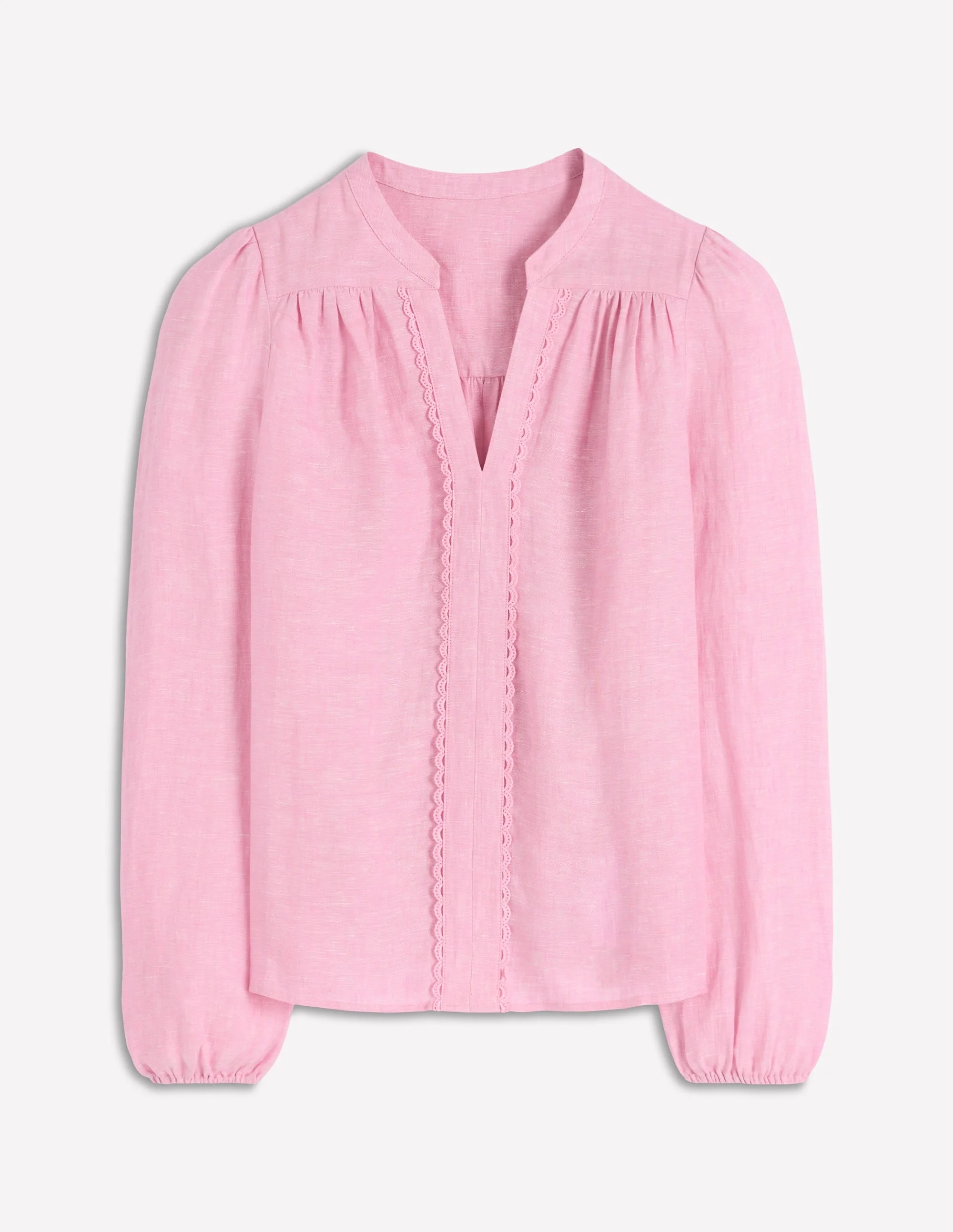 Linen Trim Insert Top-Meadowsweet Pink Chambray - 1