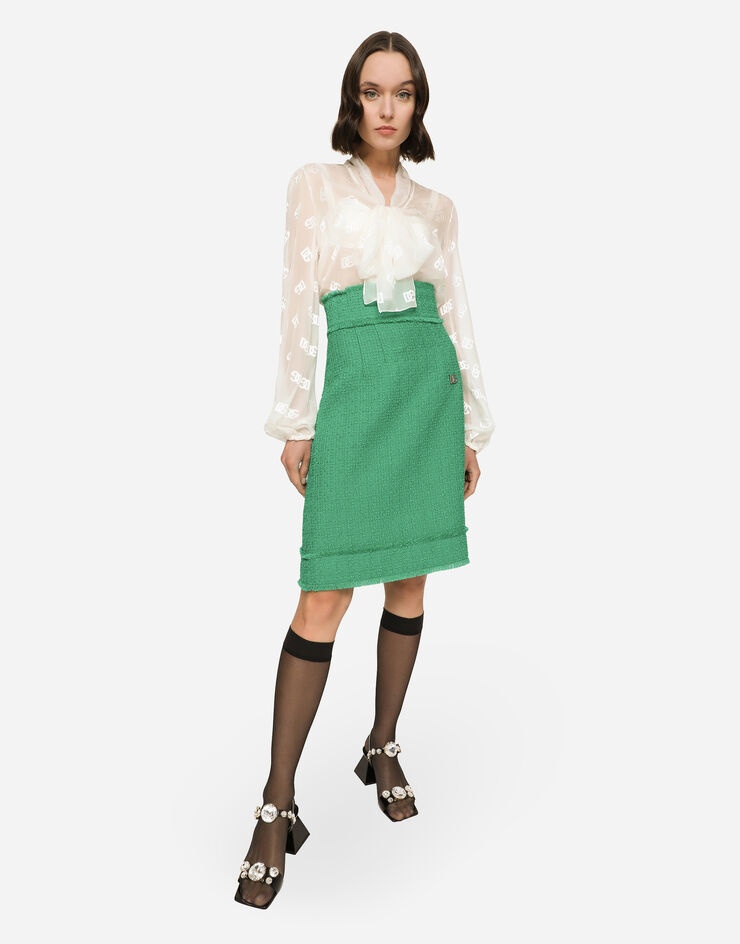 Raschel tweed midi skirt - 5