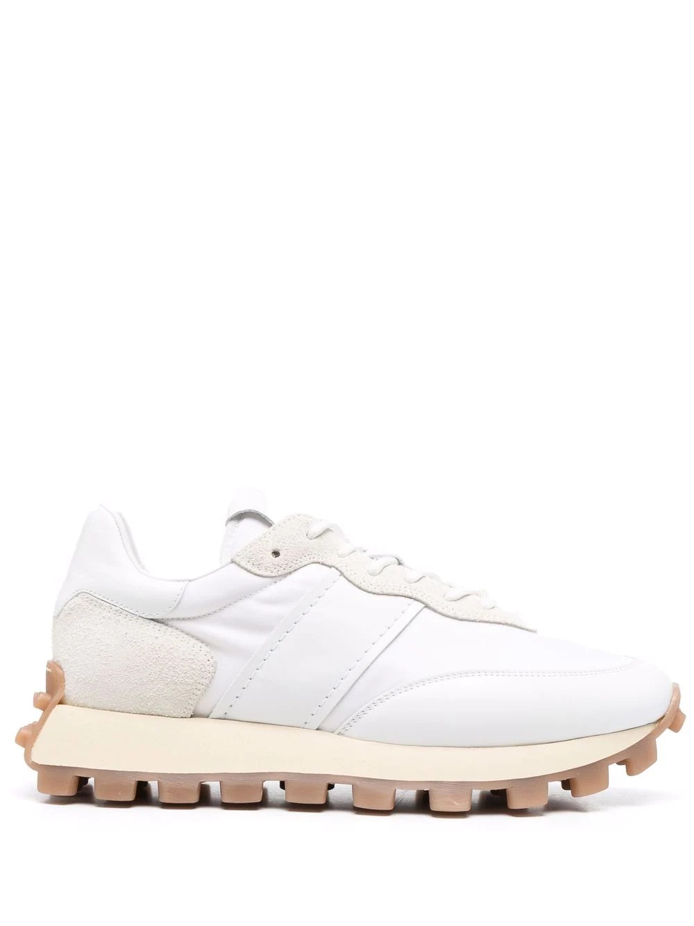 panelled low-top sneakers - 1