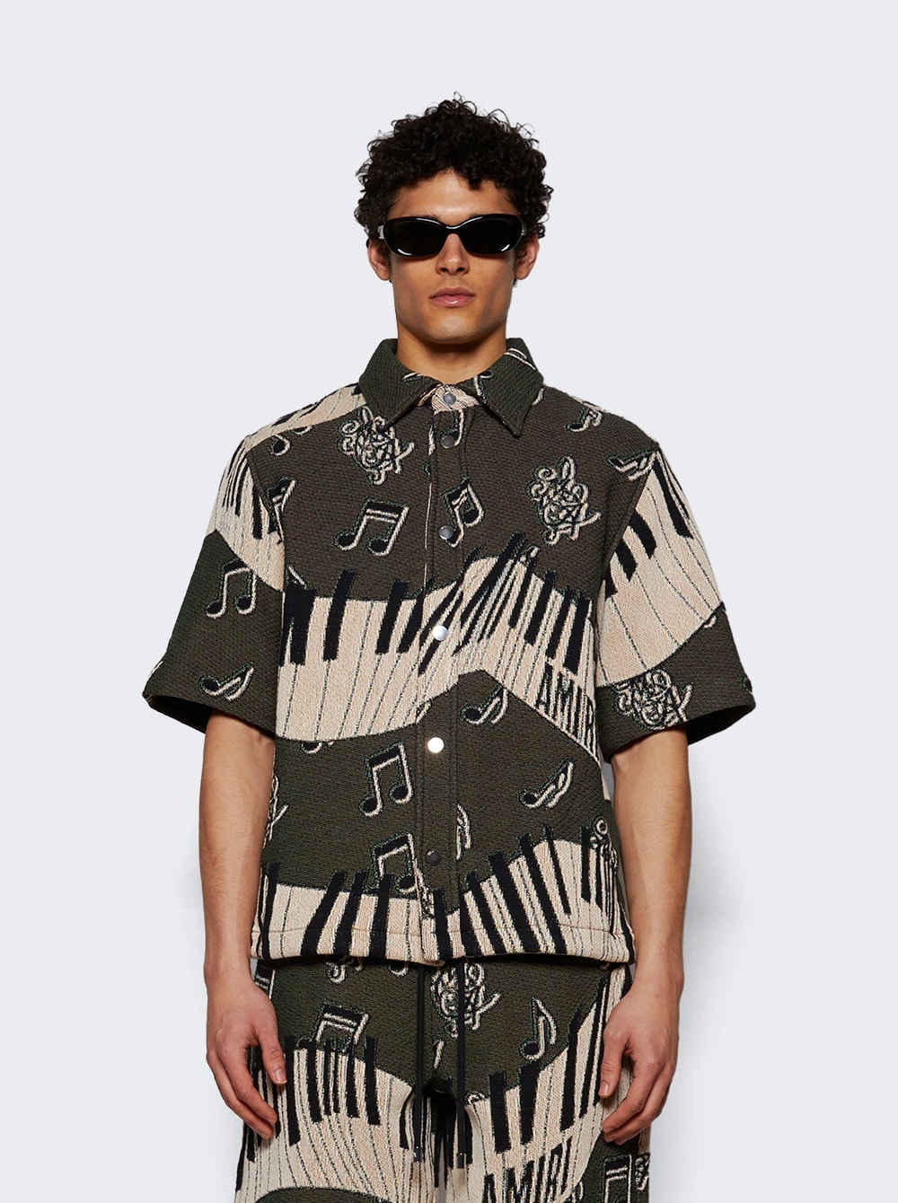 Piano Keys Tapestry Shirt Black - 2