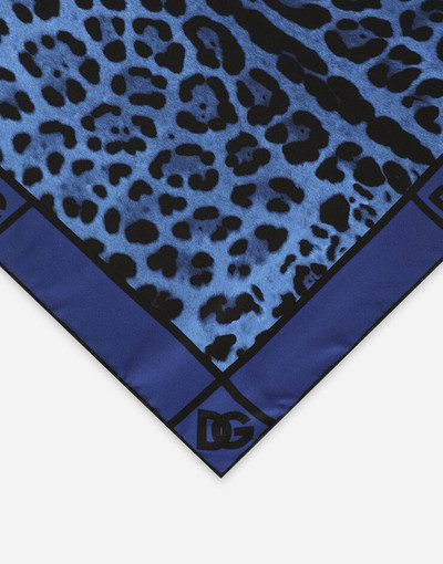 Dolce & Gabbana Neon leopard-print twill scarf (50 x 50) outlook