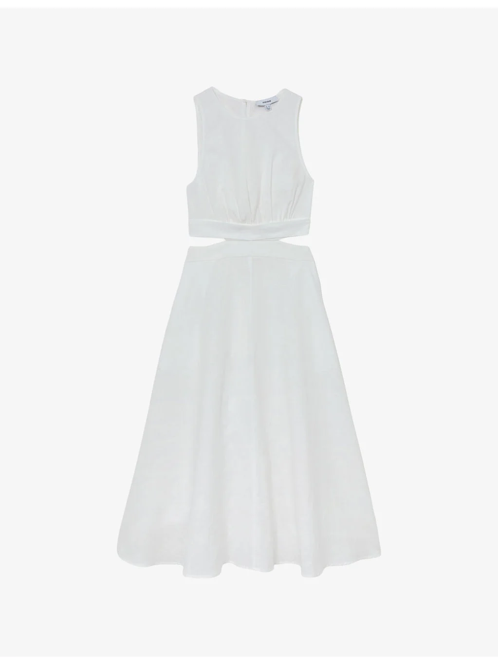 Hazel Cut-Out Linen and Cotton Midi Dress - 1