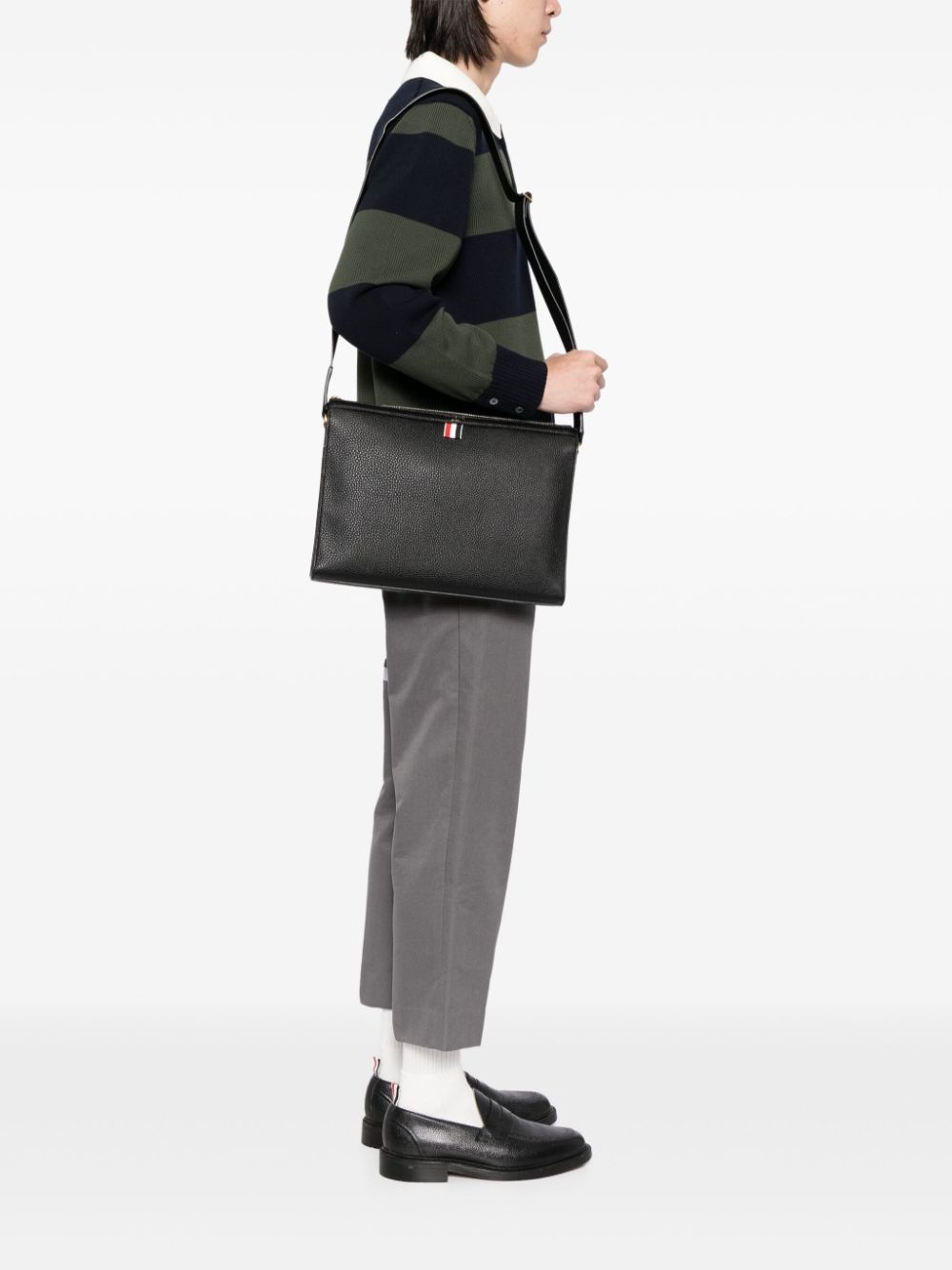4-Bar pebbled messenger bag - 2