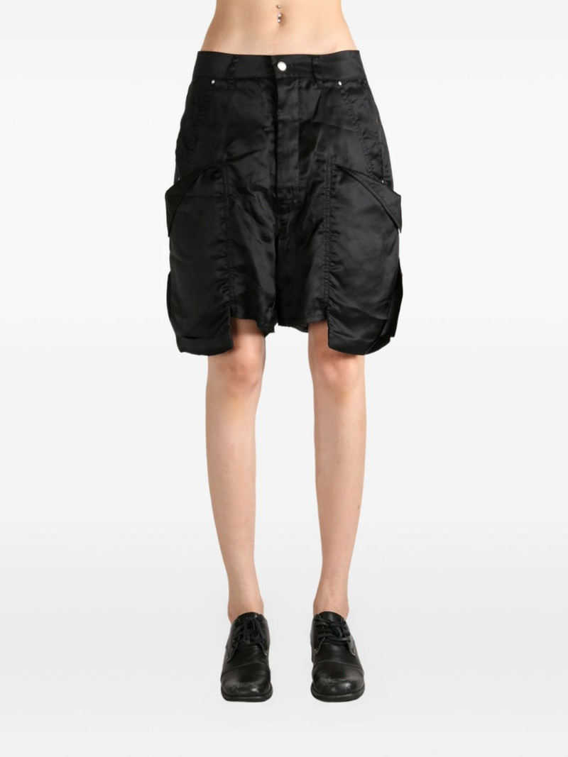 Rick Owens cargo pocket satin shorts outlook