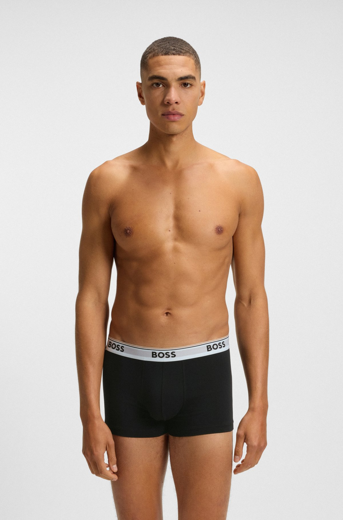 THREE-PACK OF STRETCH-COTTON TRUNKS WITH LOGO WAISTBANDS - 7