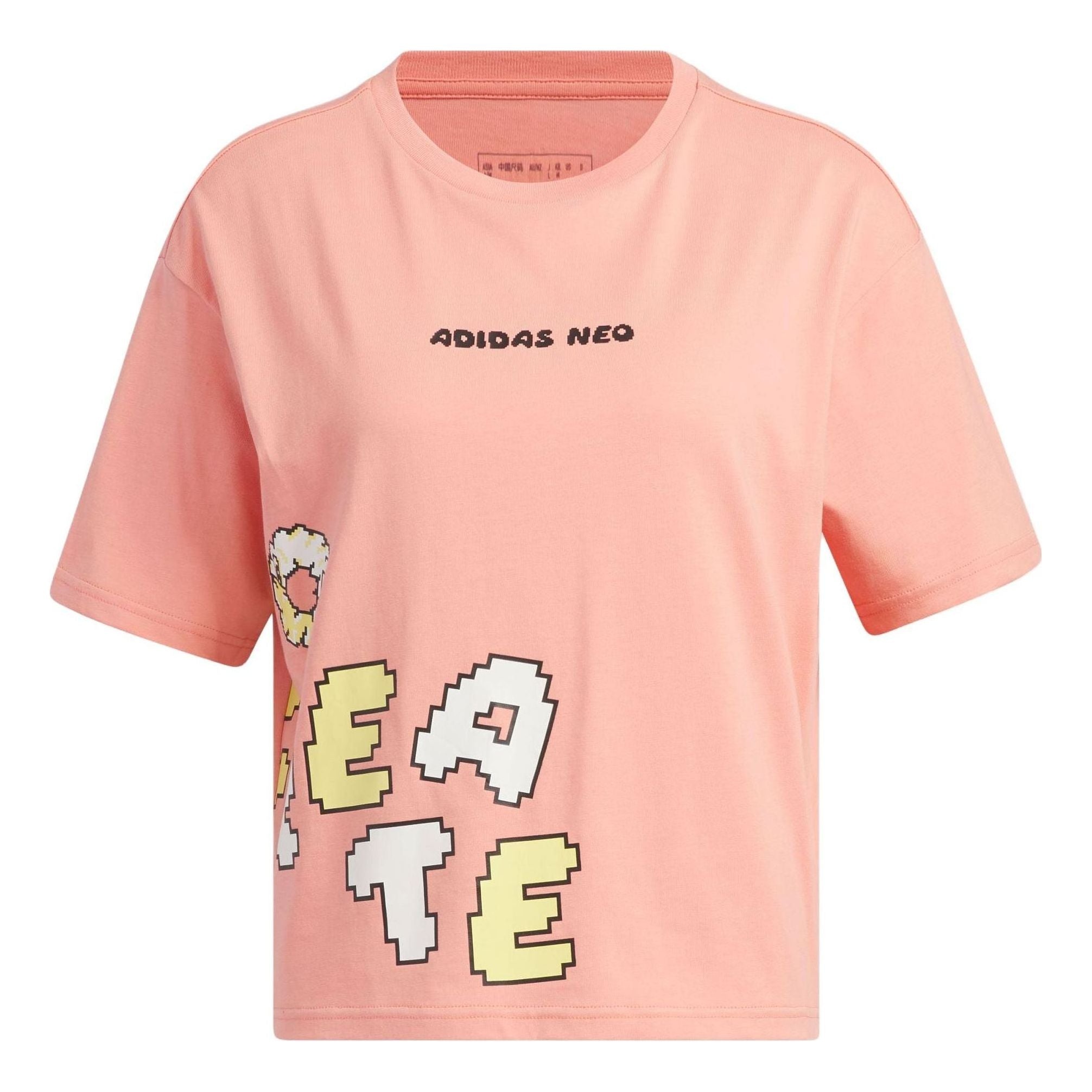 (WMNS) adidas Neo Graphic Short Sleeve T-Shirt 'Pink' IK5152 - 1