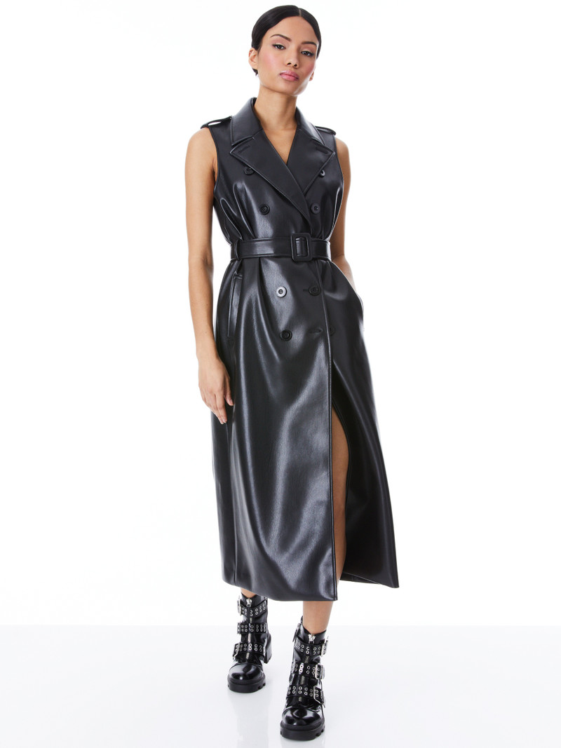 Alice + Olivia CONAN VEGAN LEATHER BELTED VEST outlook