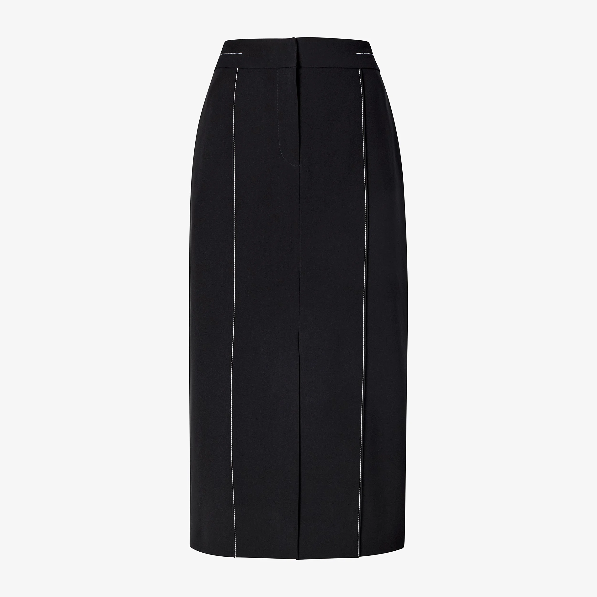 Meghan Midi Skirt - Everyday Crepe with Topstitch - 1