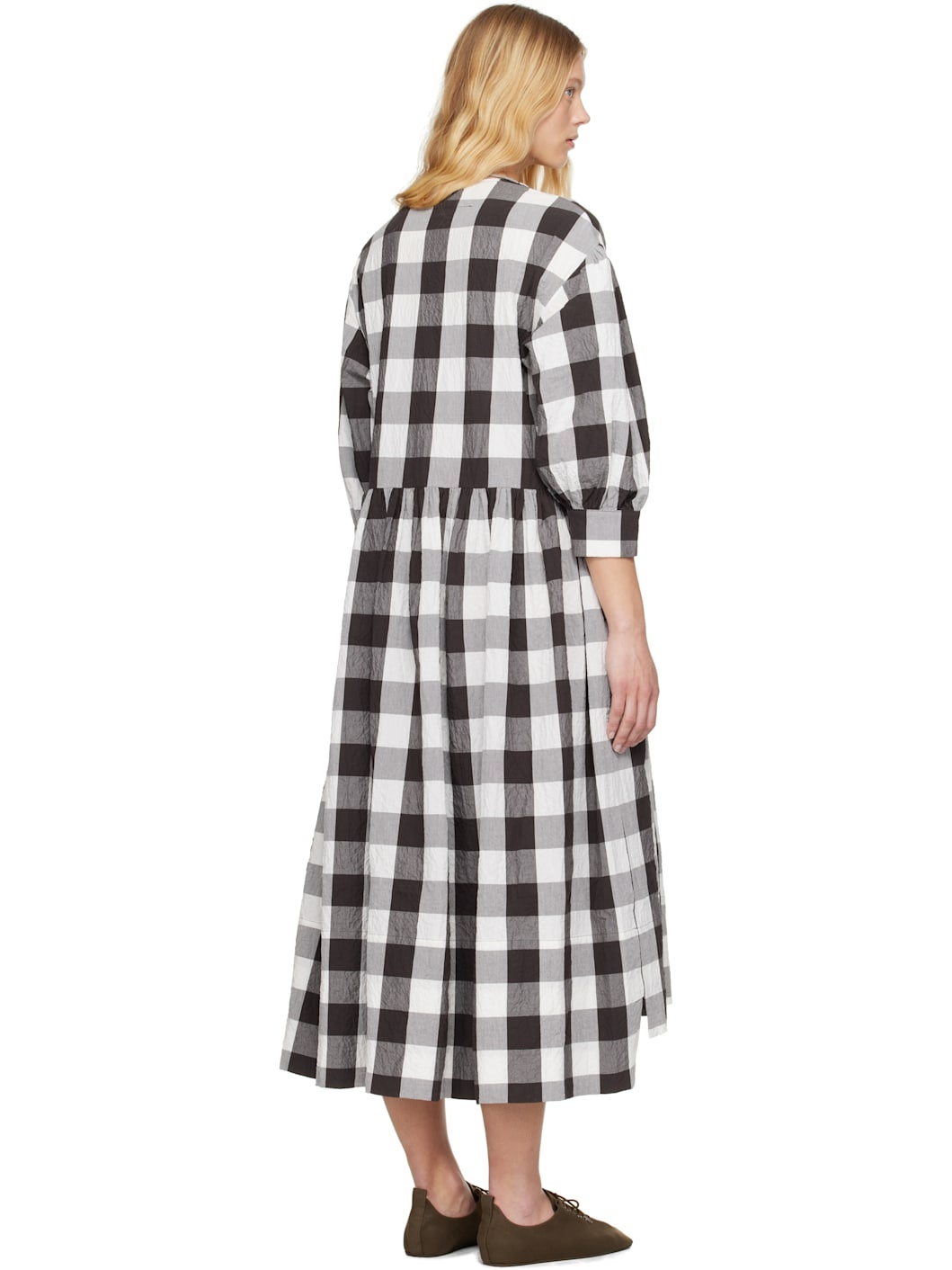 White & Brown 'The Cook' Midi Dress - 3