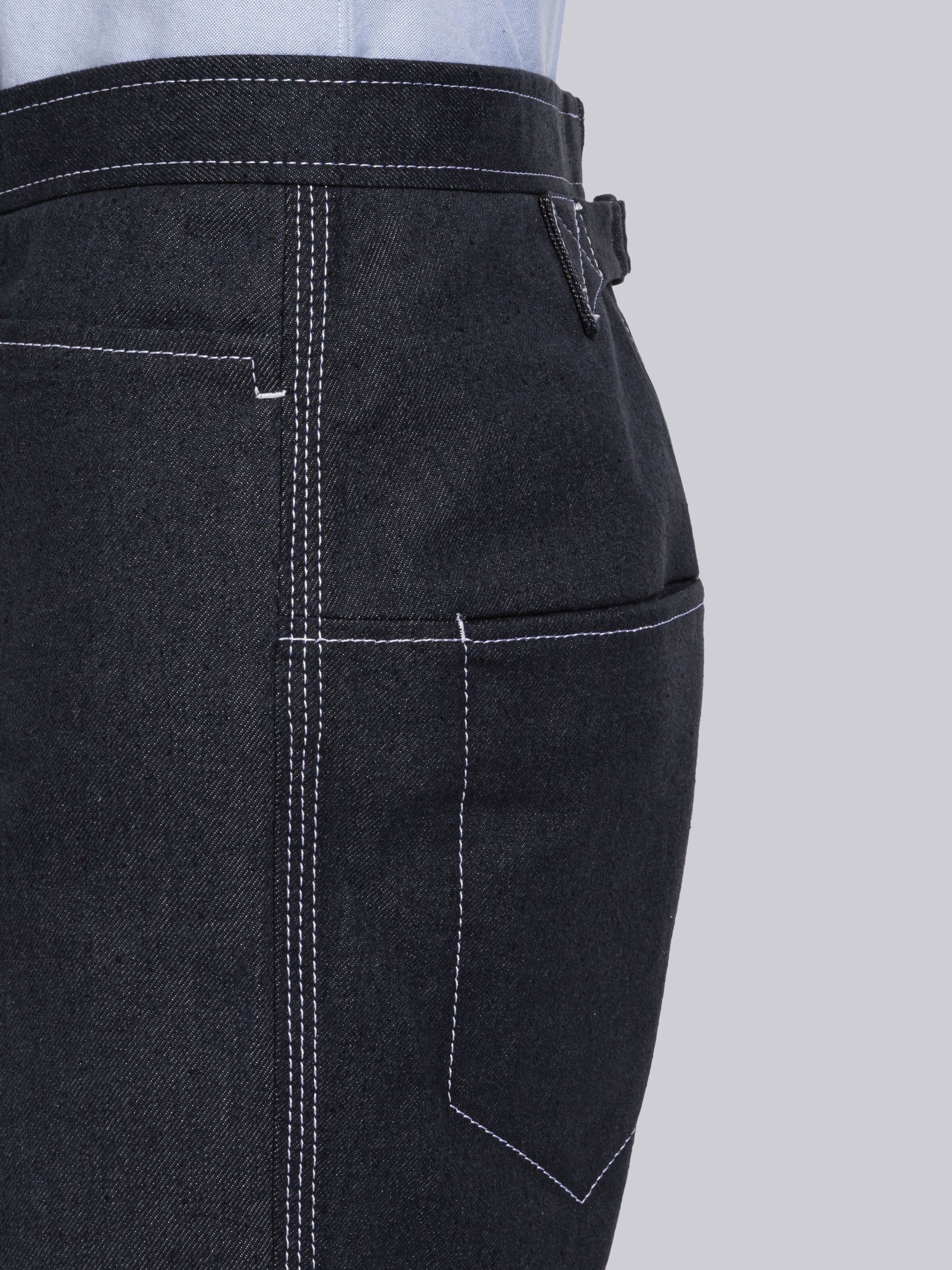 SELVEDGE DENIM TRACK STITCH BACKSTRAP TROUSER - 5