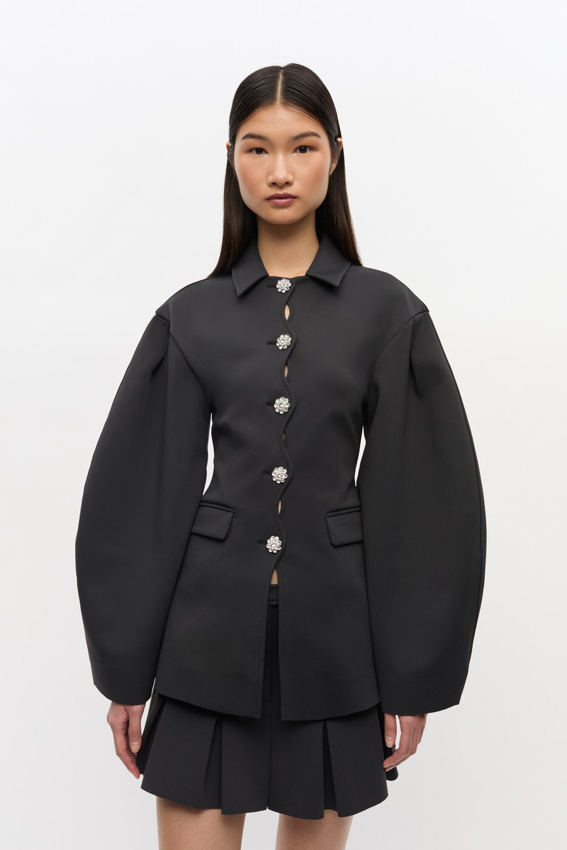 GANNI BLACK STRUCTURED BLAZER outlook