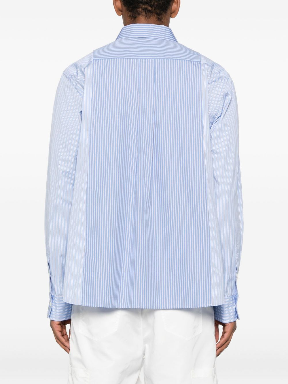 striped panelled shirt - 4
