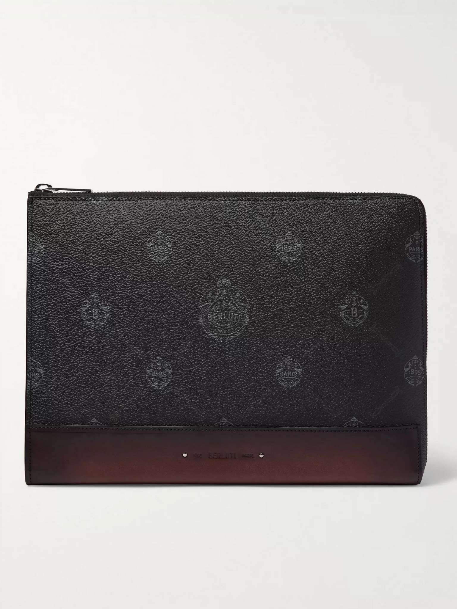 Signature Logo-Print Canvas and Leather Pouch - 1