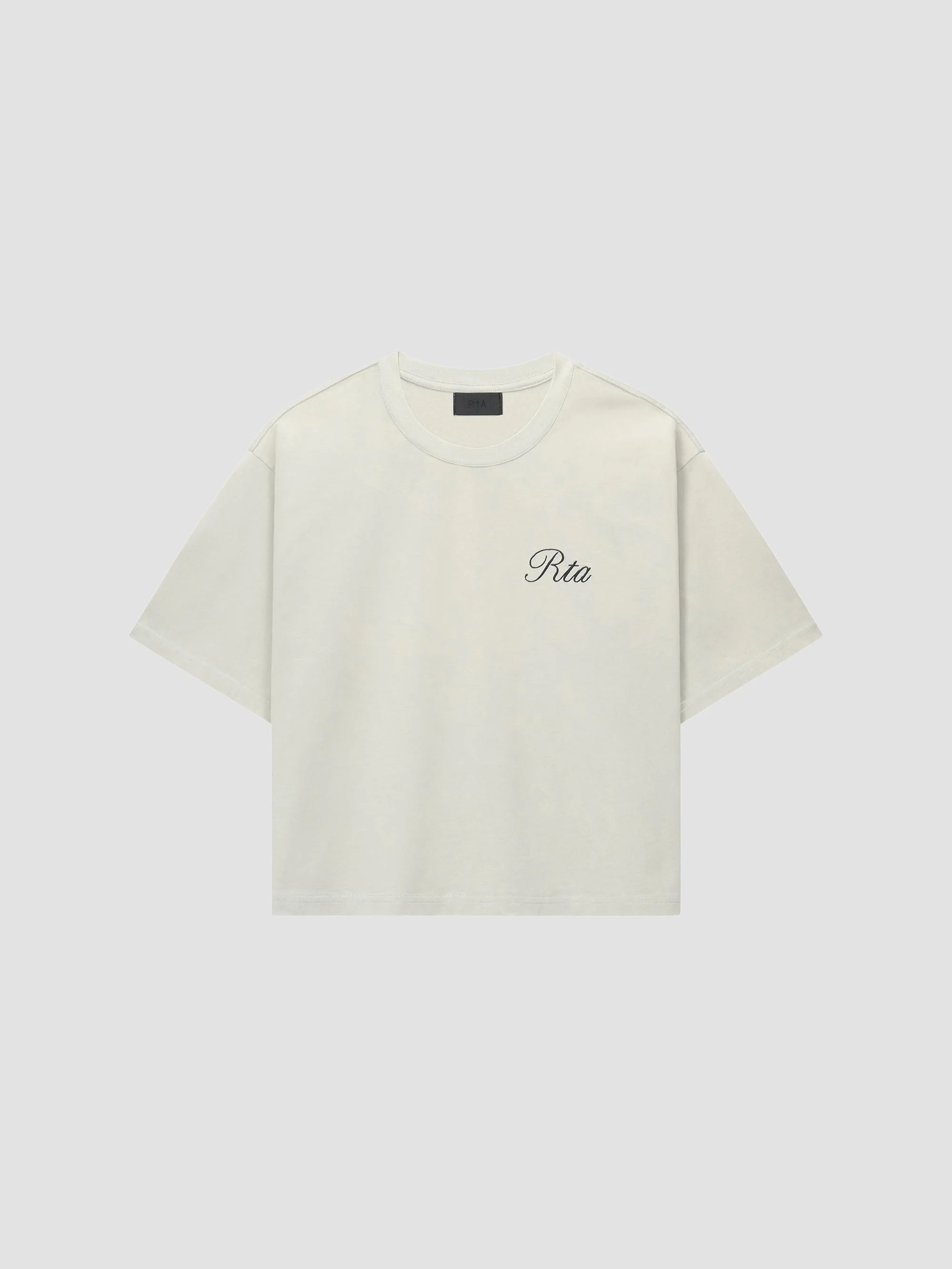 Men's Curva Ultra Austin Cropped Oversized T-Shirt - Dusted Grey Nif Script - 1