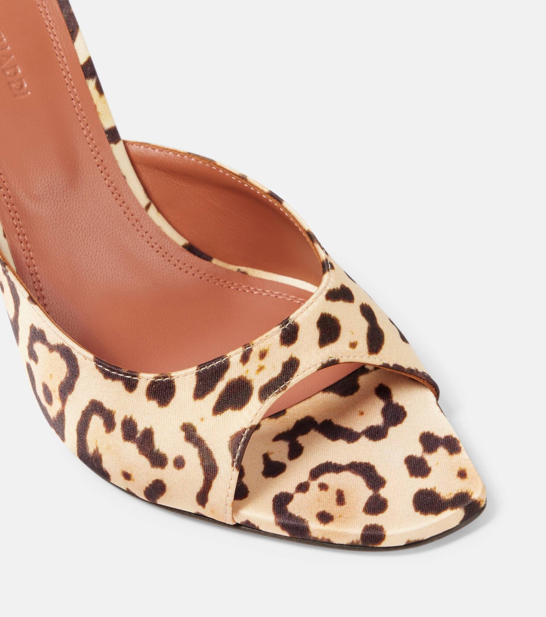 Alexa 95 leopard-print satin mules - 5