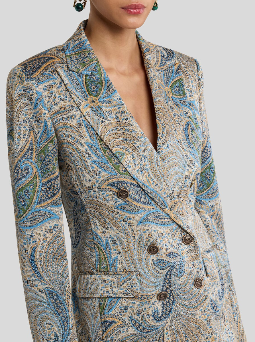 DOUBLE-BREASTED PAISLEY JACQUARD JACKET - 2