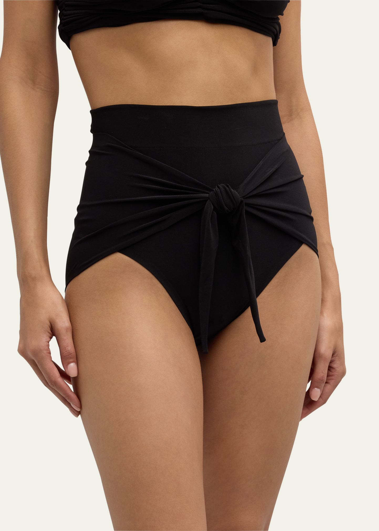 Diaper Tie-Front High-Waist Bikini Bottom - 4