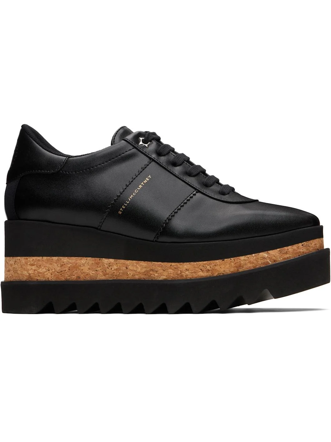 Black Sneak-Elyse Platform Lace-Up Sneakers - 1